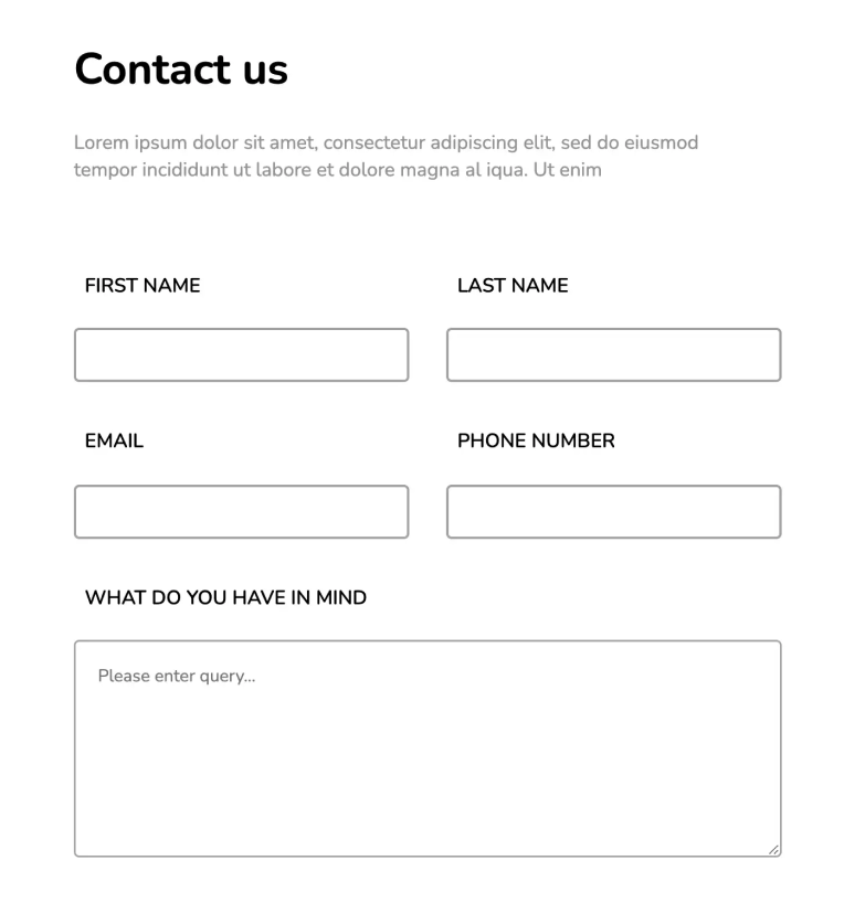 contact form